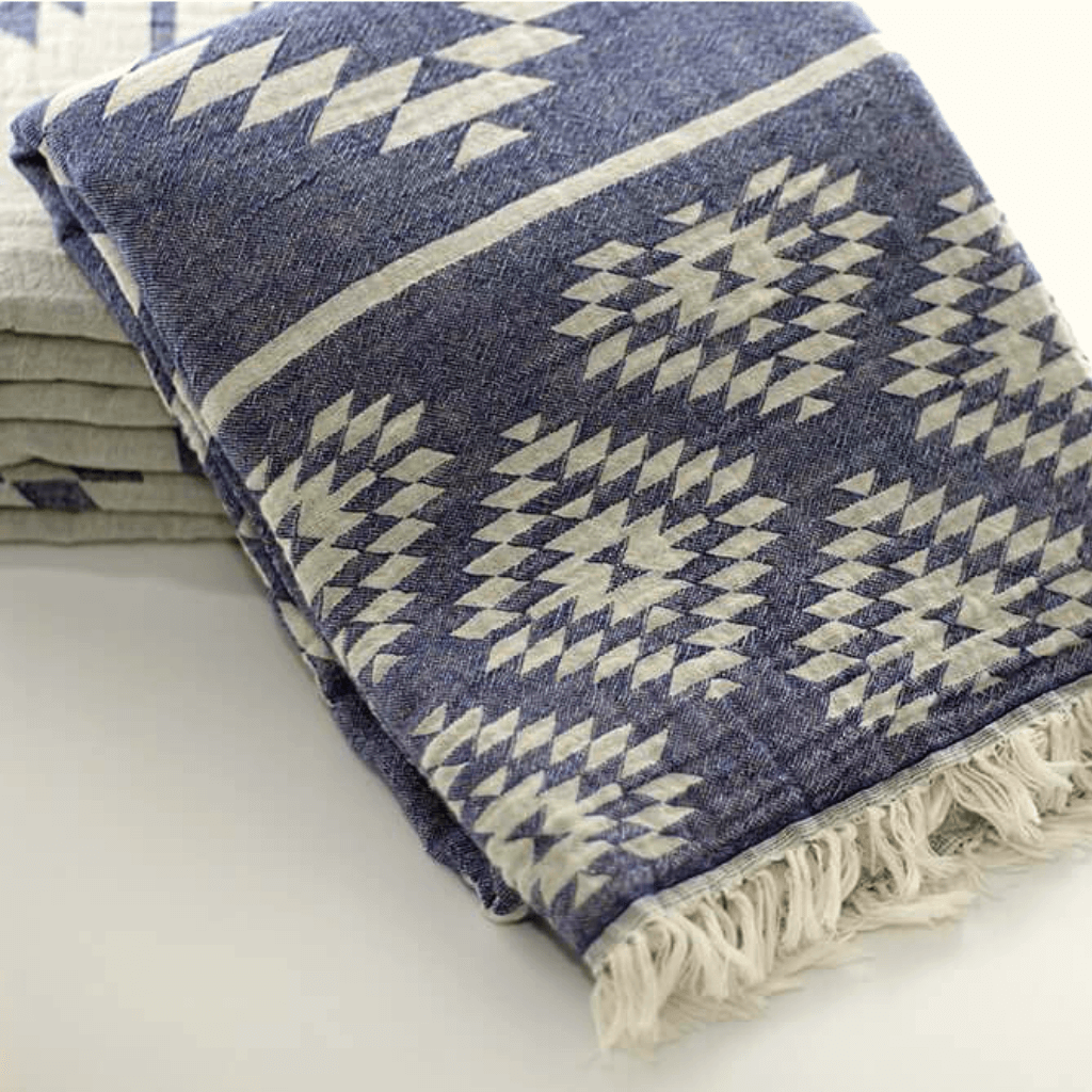 DENIZLI KILIM Denim Double-Sided Turkish Bath Towel