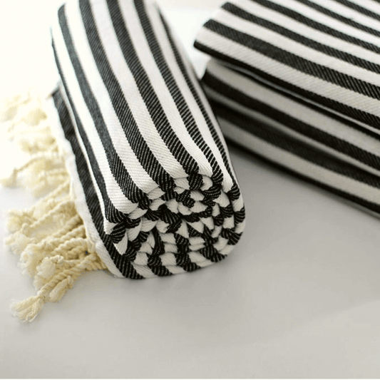 MEDITERRANEAN Black Turkish Bath Towel