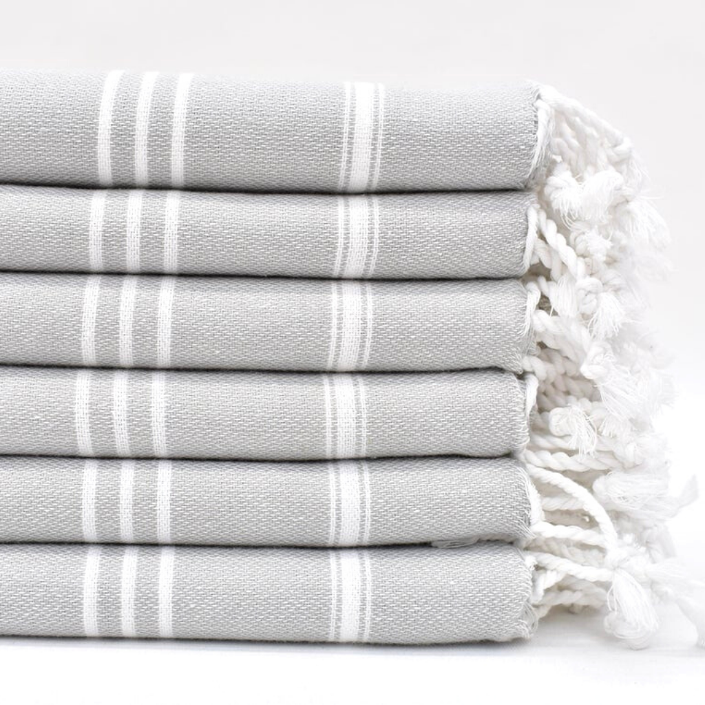 STRIPY Turkish Kitchen Towels in light grey