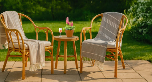 Turkish towels as backyard and patio throws