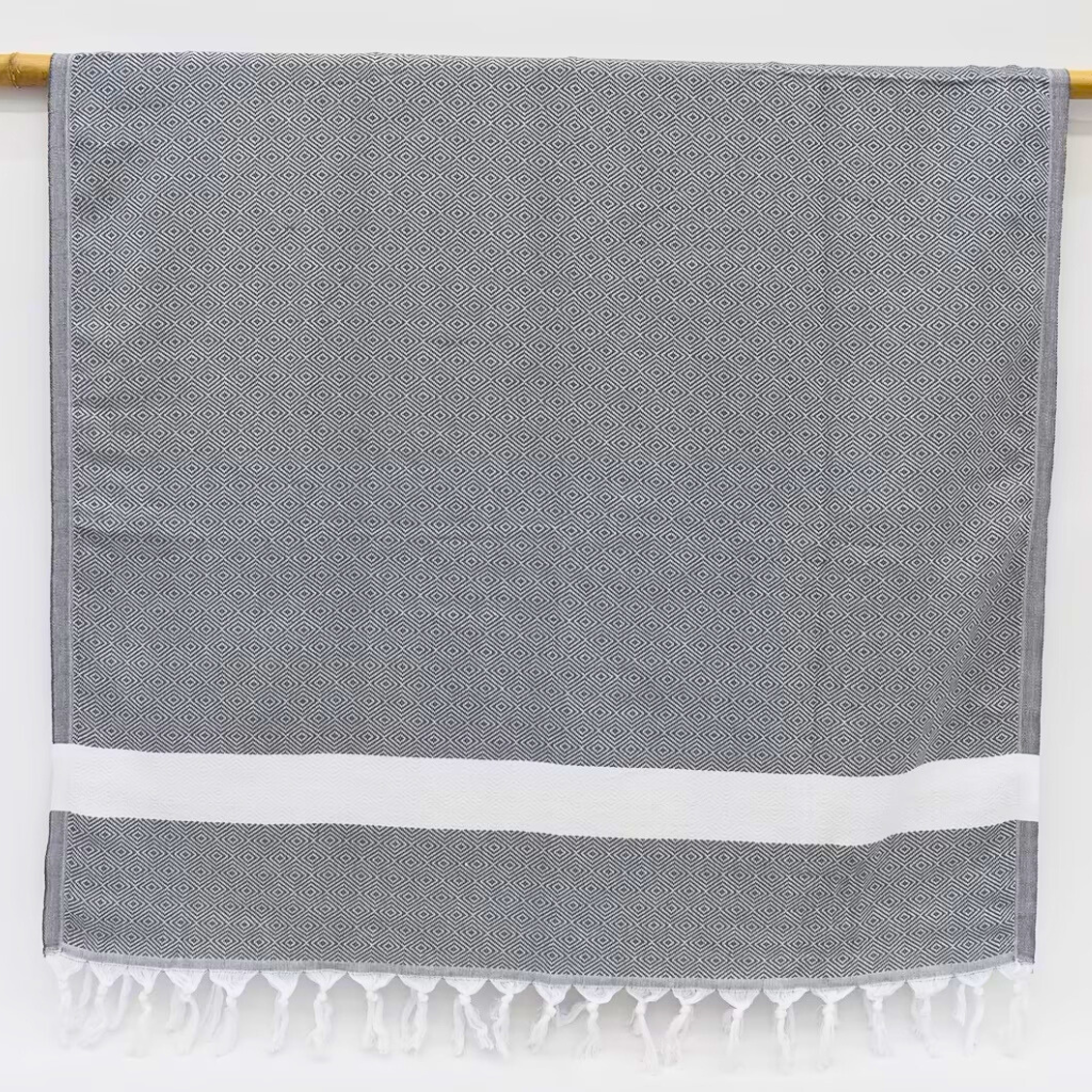 Hanging dark grey SULTAN Turkish Towel