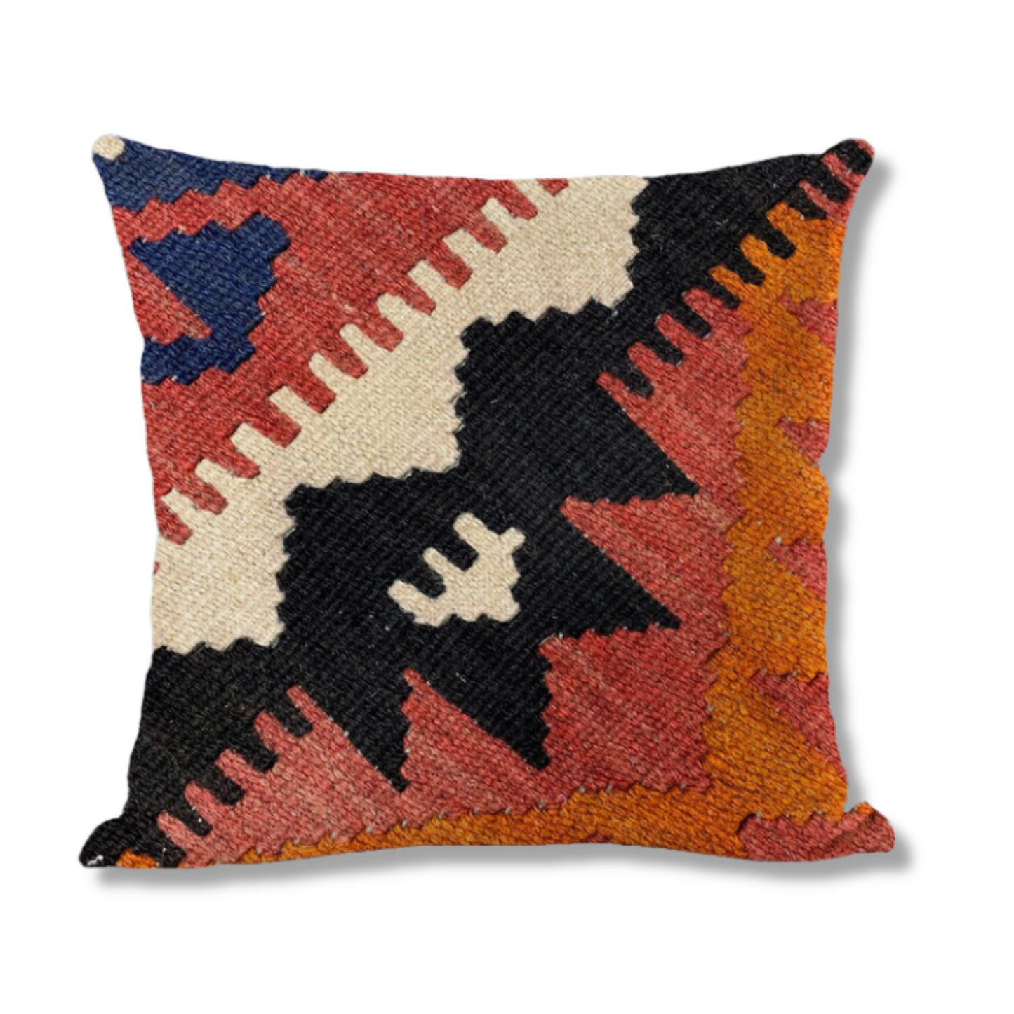 Diagonal kilim design cushion cover in bohemian earthy colours