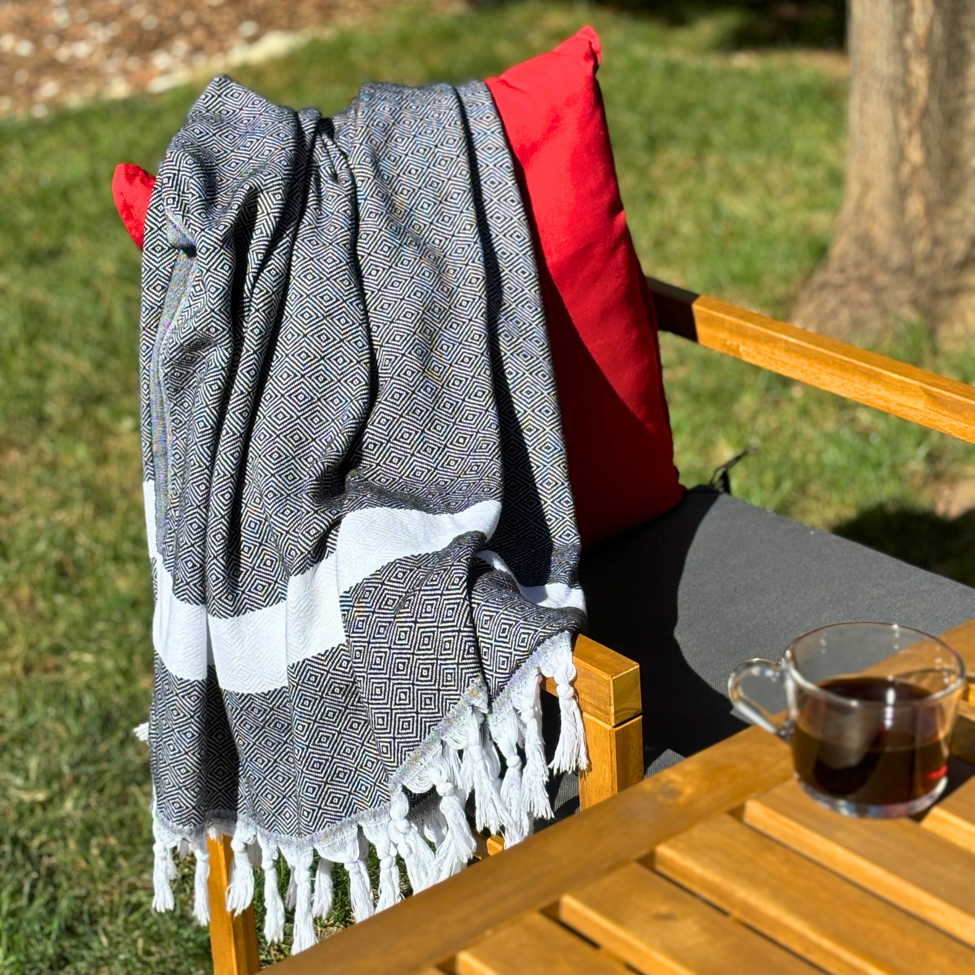 Sultan Pestemal Turkish Beach Towel 39" X 71" - Quick Dry, Sand Free, Lightweight With Travel Bag