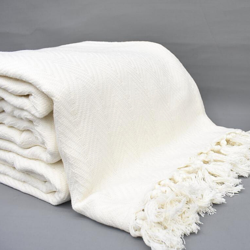COTTON WHITE Blankets folded