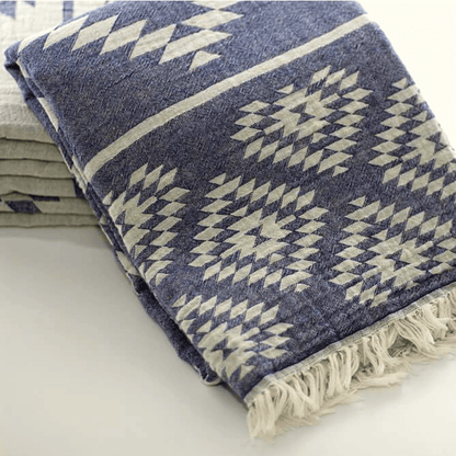 DENIZLI KILIM Denim Double-Sided Turkish Bath Towel