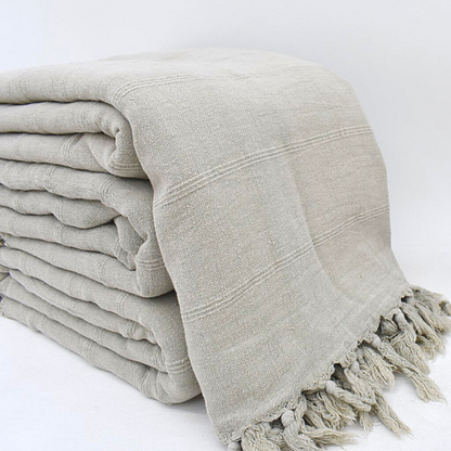 Folded grey ISTANBUL Stonewashed Blankets