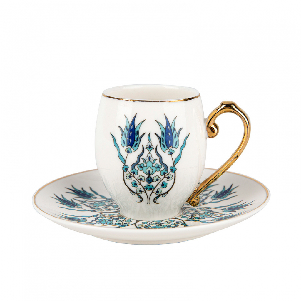 IZNIK Turkish Coffee Cup with saucer