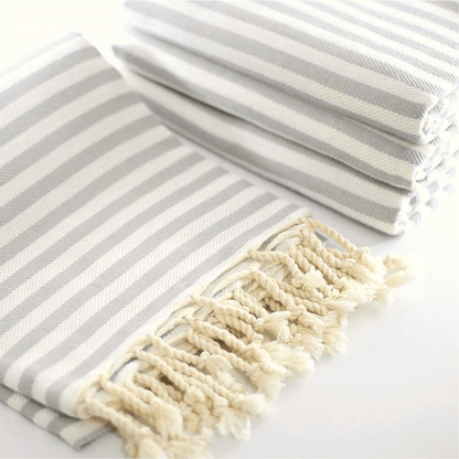 MEDITERRANEAN Mist Turkish Bath Towel in light grey colour