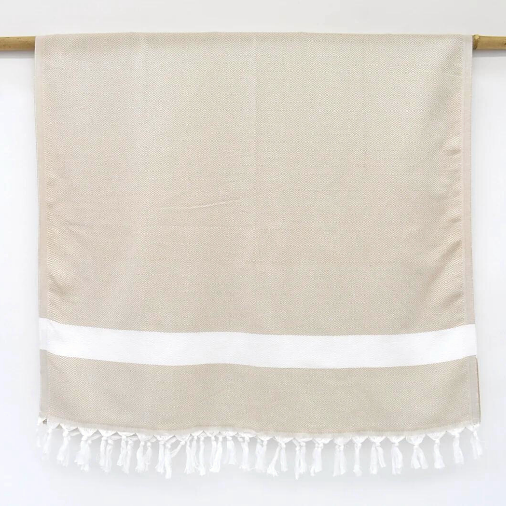 Hanging beige SULTAN Turkish Towel