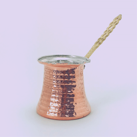 COPPER CEZVE Turkish Coffee Pot with brass handle