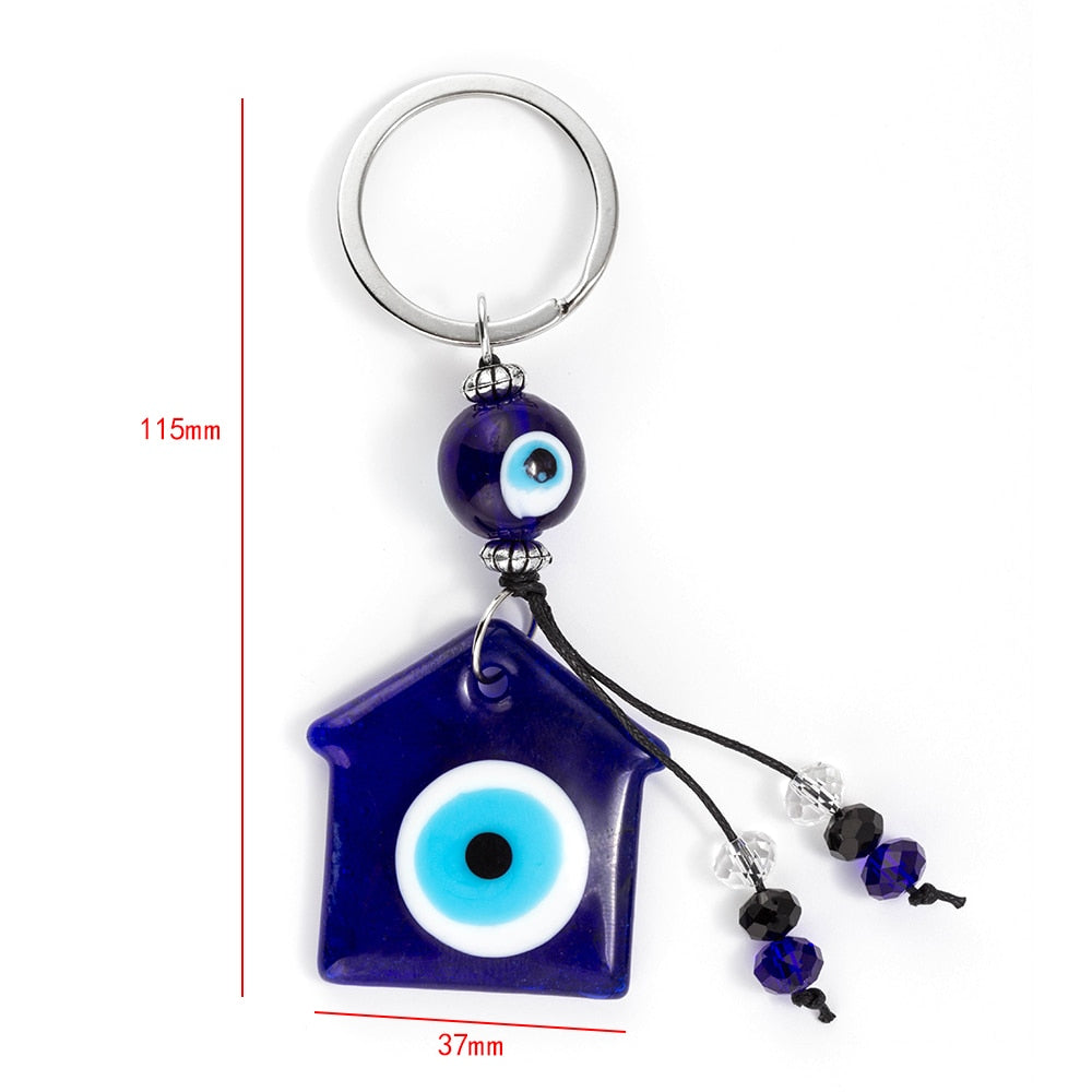 Dimensions of NAZAR Lucky Eye House Keychain